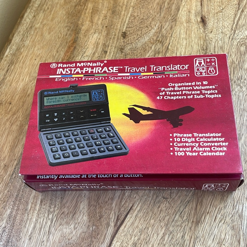 Vintage Rand McNally Insta-Phrase Language Travel Translator TT-500. NEW